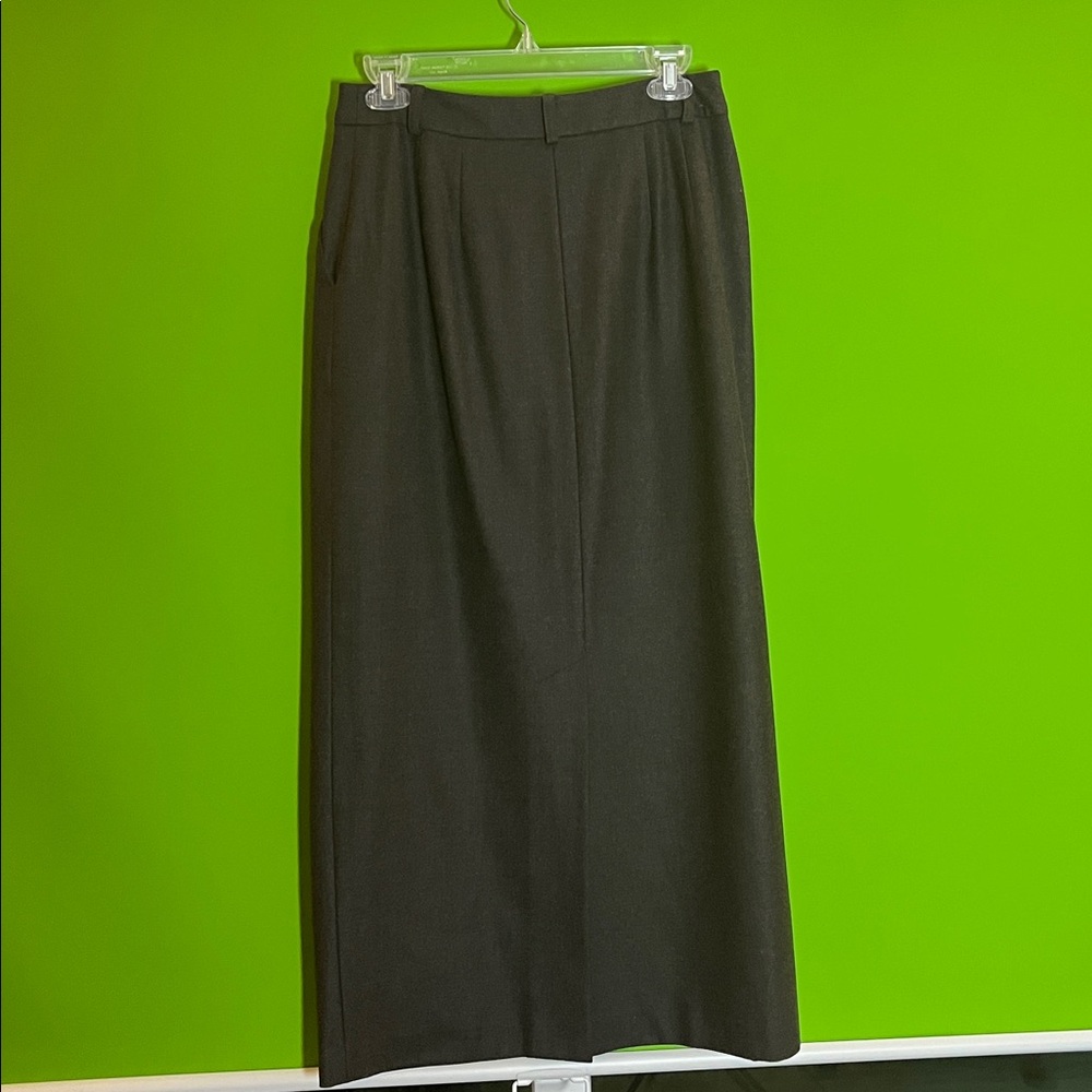 Neiman Marcus Brown Midi Lined Wool Skirt Size 10 - Picture 3 of 5